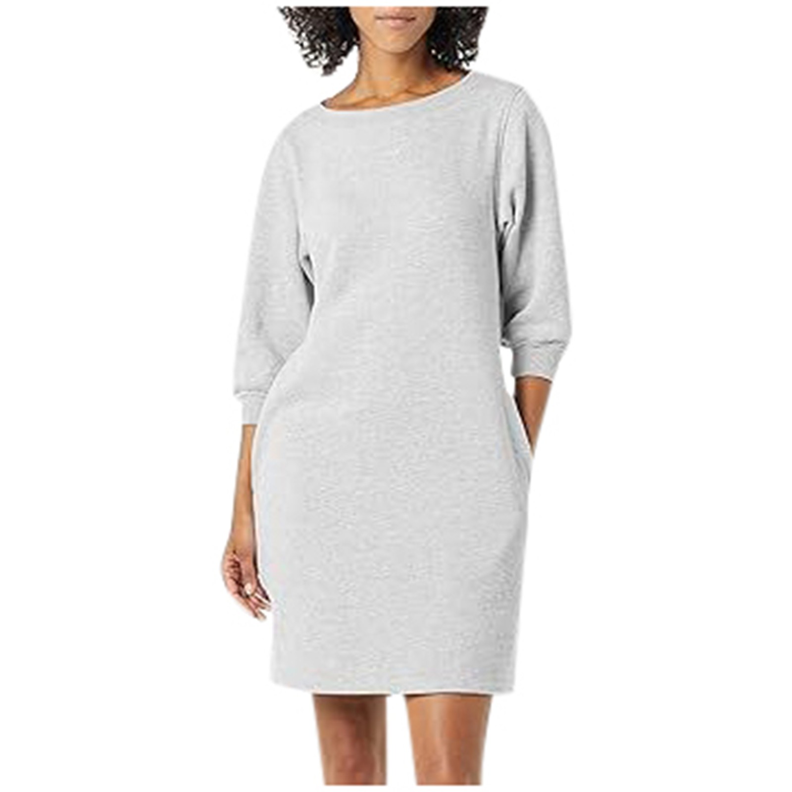 thumbnail image 4 of Vestido de mujer con mangas 3/4, cuello redondo y bolsillos - Corte en A, tejido transpirable, estilo informal para todas las estaciones - Se ajusta a la talla, 4 of 4